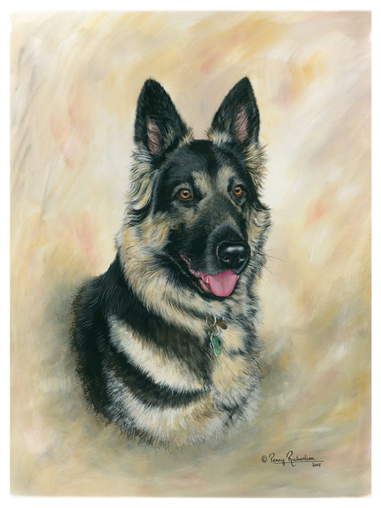 German Shepherd Portrait Painting