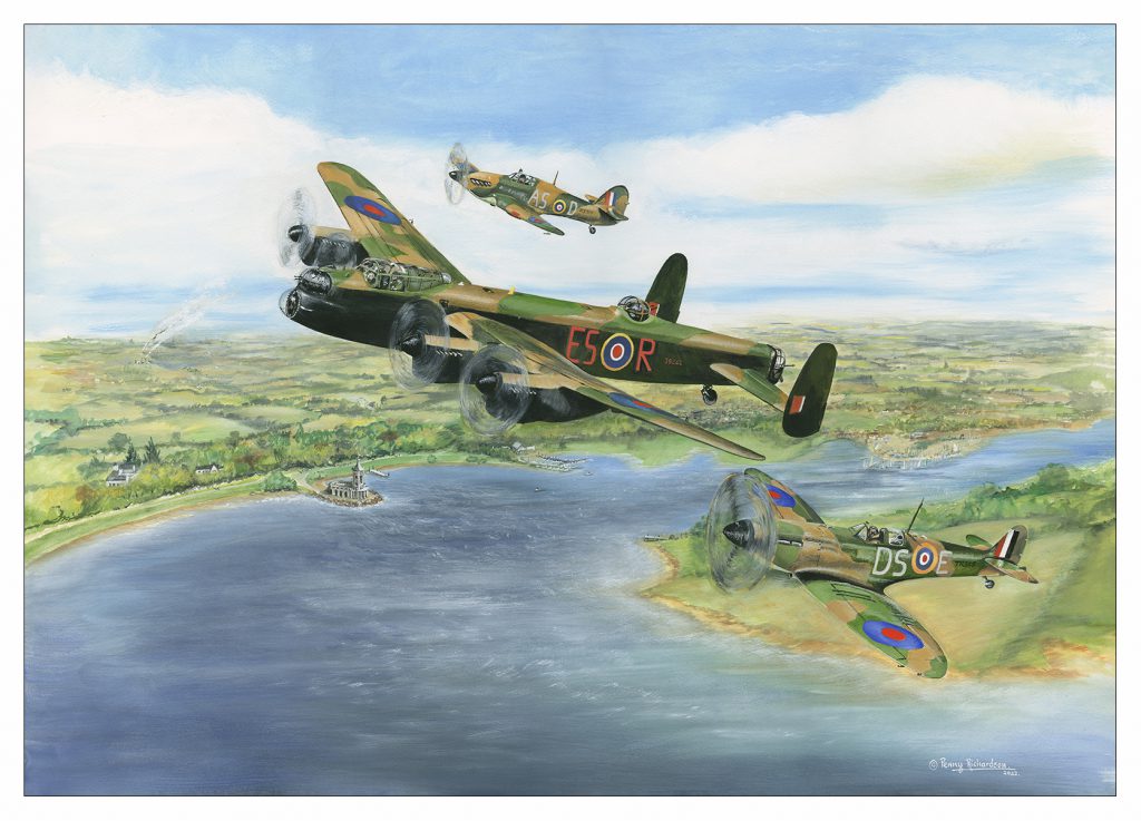Hurricane Spitfire & Lancaster Painting