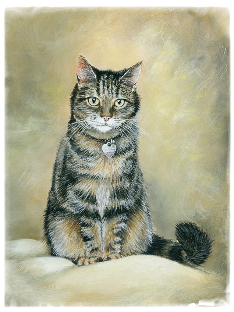 Cat Painting in Gouache Watercolour